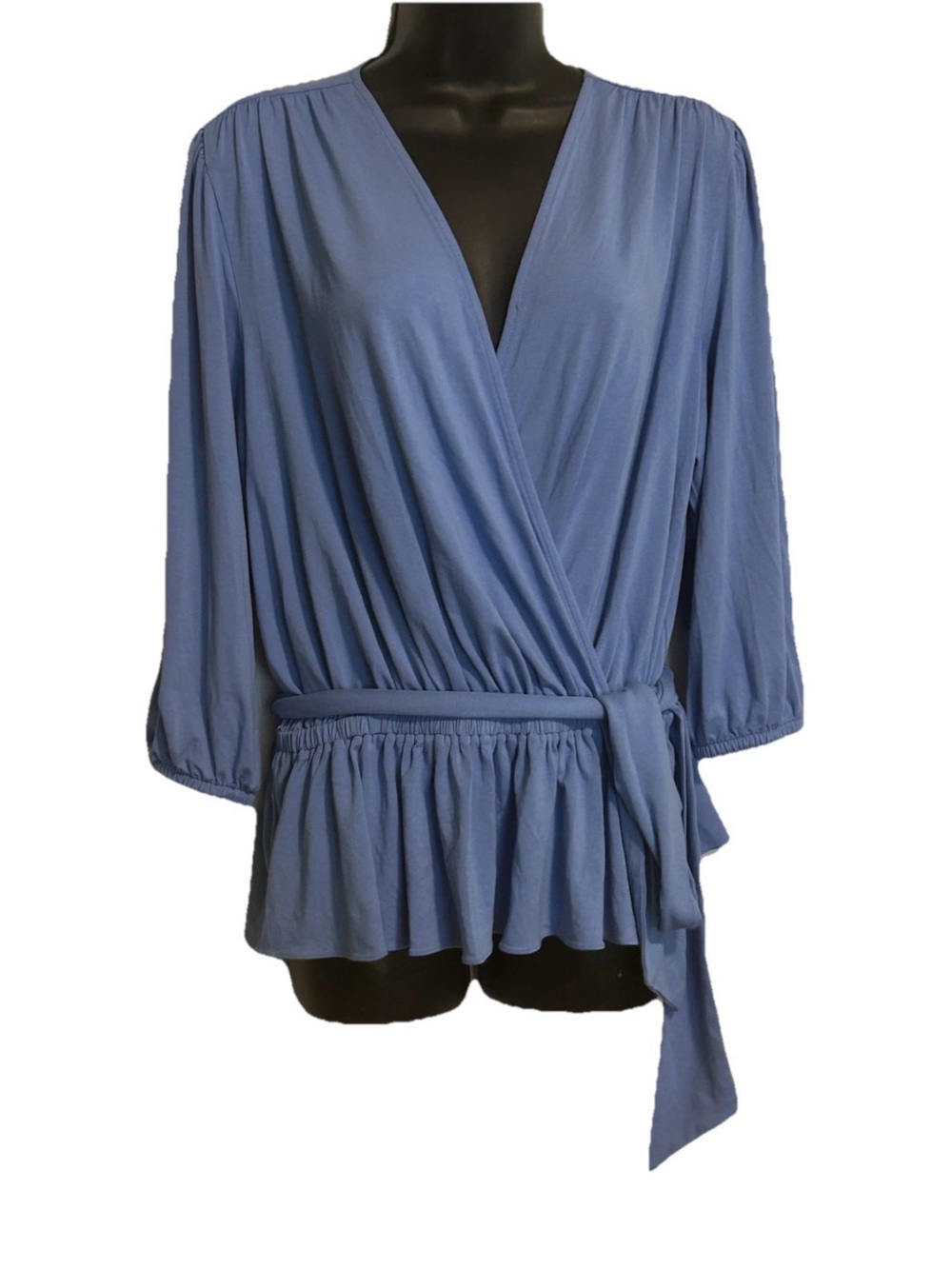 Lauren Ralph Lauren Light Blue Women's Peplum Waist Top
